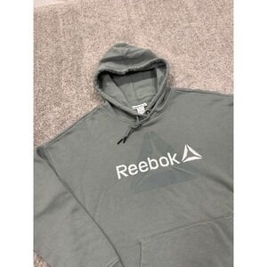 Reebok Embroidered Logo Athletic Hoodie Mens Medium Long Sleeve Sage Green